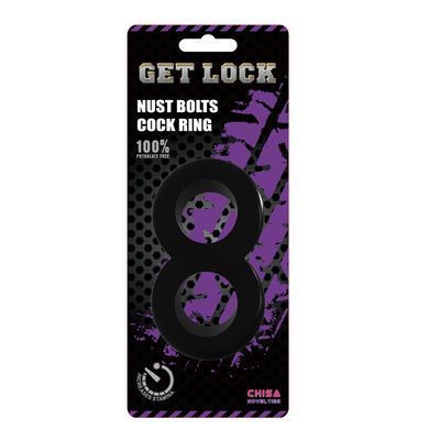 CH38180 Эрекционное&nbsp;кольцо&nbsp;черное&nbsp;восьмерка&nbsp;Get&nbsp;lock&nbsp;Chisa