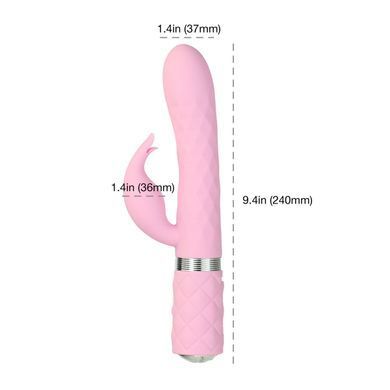 Розкішний кролик з ротацією та вібрацією Pillow Talk Lively Pink, кристал Сваровскі, потрійний відро, Рожевий