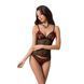 Комплект белья MELISSA SET black XXL/XXXL - Passion: лиф-сорочка со шнуровкой и трусики, Черный