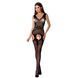 Бодістокінг Passion BS062 black, комбінезон, імітація панчох, Черный