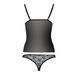 Комплект белья MELISSA SET black XXL/XXXL - Passion: лиф-сорочка со шнуровкой и трусики, Черный