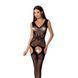 Бодістокінг Passion BS062 black, комбінезон, імітація панчох, Черный