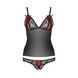 Комплект белья MELISSA SET black XXL/XXXL - Passion: лиф-сорочка со шнуровкой и трусики, Черный