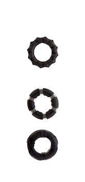 Набор колец MENZSTUFF STRETCHY COCK RINGS, SMOKE