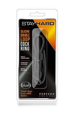 Регулируемое эрекционное кольцо STAY HARD DOUBLE LOOP BLACK