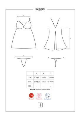 Сорочка Obsessive Behindy babydoll & thong S/M