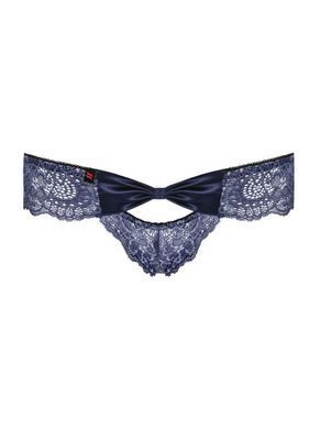 Трусики мереживні з декоративним бантиком Obsessive AURORIA&nbsp;Panties сині, XXL