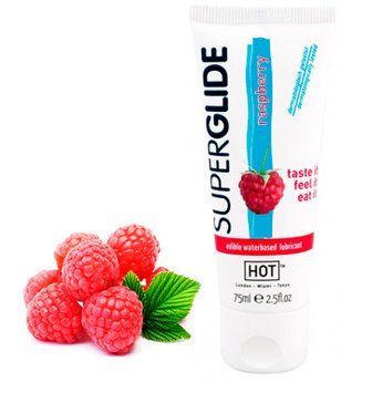 Съедобный лубрикант на водной основе Superglide Raspberry, 75 мл