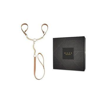 Наручники с поводком Indiscrets MAZE - T-Restraints Black, подарочная упаковка
