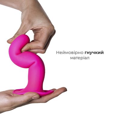 Дилдо з присоскою Adrien Lastic Hitsens 4 Pink, відмінно для страпона, діаметр 3,7 см, довжина 17,8