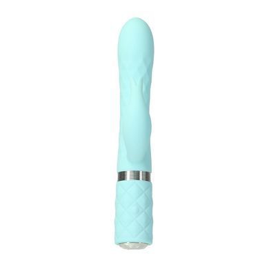 Роскошный кролик с ротацией и вибрацией Pillow Talk Lively, Teal, кристалл Сваровски, тройной отрост, Бирюзовый