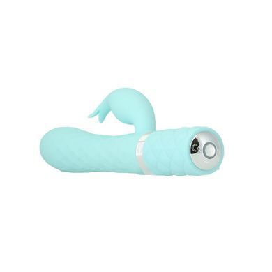 Роскошный кролик с ротацией и вибрацией Pillow Talk Lively, Teal, кристалл Сваровски, тройной отрост, Бирюзовый