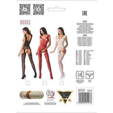 Бодистокинг Passion BS062 red, комбинезон, имитация чулок, Красный