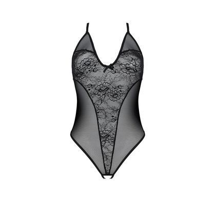Боді з ажурним декором та відкритим кроком Ursula Body black S/M &mdash; Passion, Черный