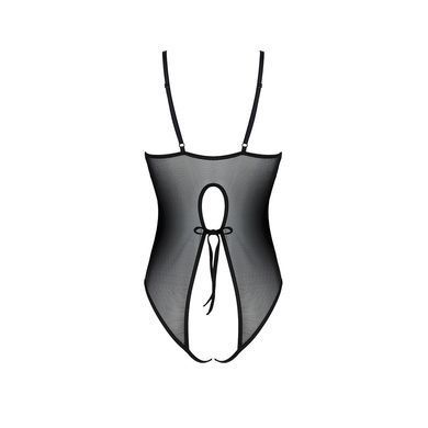 Боді з ажурним декором та відкритим кроком Ursula Body black S/M &mdash; Passion, Черный