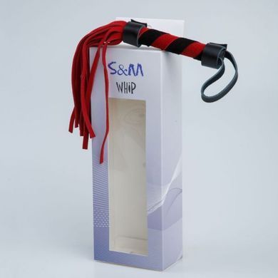 F61415 батіг із замші міні FLOGGER BLACK / RED