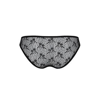 Трусики-слипы с кружевной сеточкой Dina Thong black L/XL - Passion, Черный