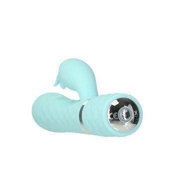 Роскошный кролик с ротацией и вибрацией Pillow Talk Lively, Teal, кристалл Сваровски, тройной отрост, Бирюзовый