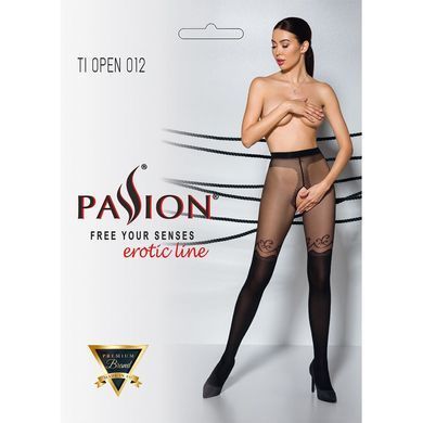 Колготки с открытым доступом, двойная плотность TIOPEN 012 black 5 (20/40 den) &mdash; Passion, Черный