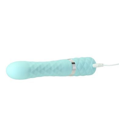 Роскошный кролик с ротацией и вибрацией Pillow Talk Lively, Teal, кристалл Сваровски, тройной отрост, Бирюзовый