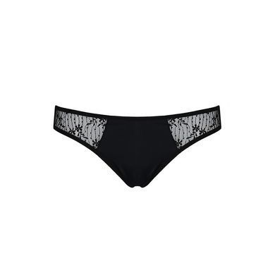 Трусики-слипы с кружевной сеточкой Dina Thong black L/XL - Passion, Черный