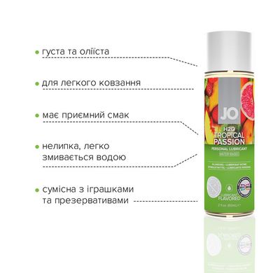 Змазка на водній основі System JO H2O — Tropical Passion (60 мл) без цукру, рослинний гліцерин