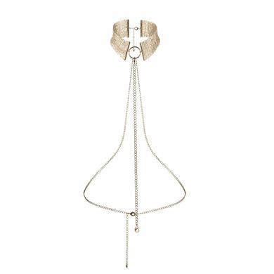 Ожерелье-ошейник с цепочкой Bijoux Indiscrets золотое, 59 см