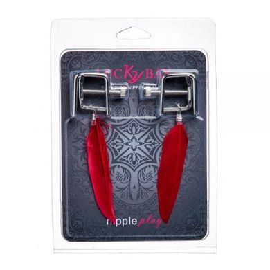 Затискачі на соски Nipple play квадратні пір'ячко Red