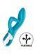 Вибратор кролик с тройным отростком Satisfyer Embrace me Turquoise, 2 мотора, диаметр 3,6 см