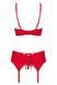 Комплект Obsessive Jolierose 3-pcs set red S / M