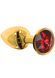 Анальная пробка металлическая золотистая L Butt Plug With Diamond Jewel Taboom