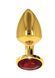 Анальная пробка металлическая золотистая L Butt Plug With Diamond Jewel Taboom