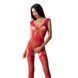 Бодистокинг Passion BS062 red, комбинезон, имитация чулок, Красный