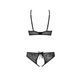 Комплект: бра, трусики с ажурным декором и открытым шагом Ursula Set black L/XL &mdash; Passion, Черный