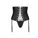 Пояс-корсет из экокожи CELINE SET black XXL/XXXL &mdash; Passion шнуровка, съемные пажи для чулок, стринги