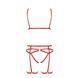 Комплект білизни MAGALI SET OpenBra red S/M - Passion Exclusive: стрепи: ліф, трусики і пояс