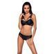 Комплект з еко-шкіри та мережива Loona Set black L/XL - Passion, бра і трусики, Черный