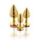 Анальная пробка металлическая золотистая L Butt Plug With Diamond Jewel Taboom