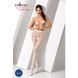 Эротические колготки-бодистокинг Passion S012 white, имитация чулок, пояса и ажурных трусиков, Белый