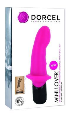 Вибратор Dorcel Mini Lover Magenta с ограничителем, для точки G и массажа простаты, Розовый