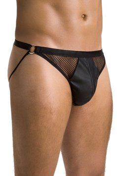 Чоловічі відкриті сліпи Passion Open Luke L/XL, чорні, екошкіра