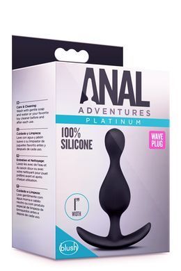 Анальный плаг&nbsp;ANAL ADVENTURES PLATINUM WAVE BLACK