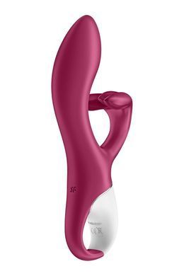 Вибратор кролик с тройным отростком Satisfyer Embrace me Berry, 2 мотора, диаметр 3,6 см