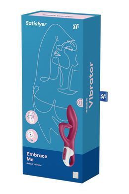 Вибратор кролик с тройным отростком Satisfyer Embrace me Berry, 2 мотора, диаметр 3,6 см
