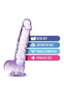Фаллоимитатор реалистичный на присоске Blush Naturally Yours фиолетовый, 15.2 х 2.5 см
