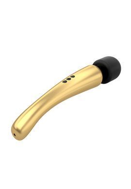 Потужний вібромасажер Dorcel Megawand Gold який перезаряджається, 160 режимів, Черный/золотистый