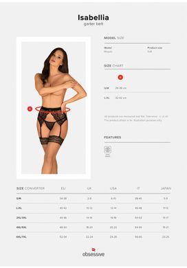 Пояс для панчох Obsessive Isabellia garter belt S/M