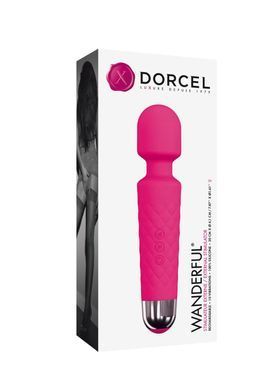 Минивибромассажер Dorcel Wand Wanderful Magenta мощный, водонепроницаемый, 18 режимов работы, Розовый