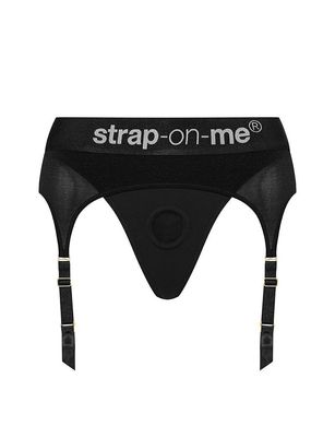 Трусы для страпона с подвязками для чулок Strap-On-Me REBEL HARNESS - S