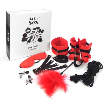 Набор БДСМ Art of Sex - Soft Touch BDSM Set, 9 предметов, Красный